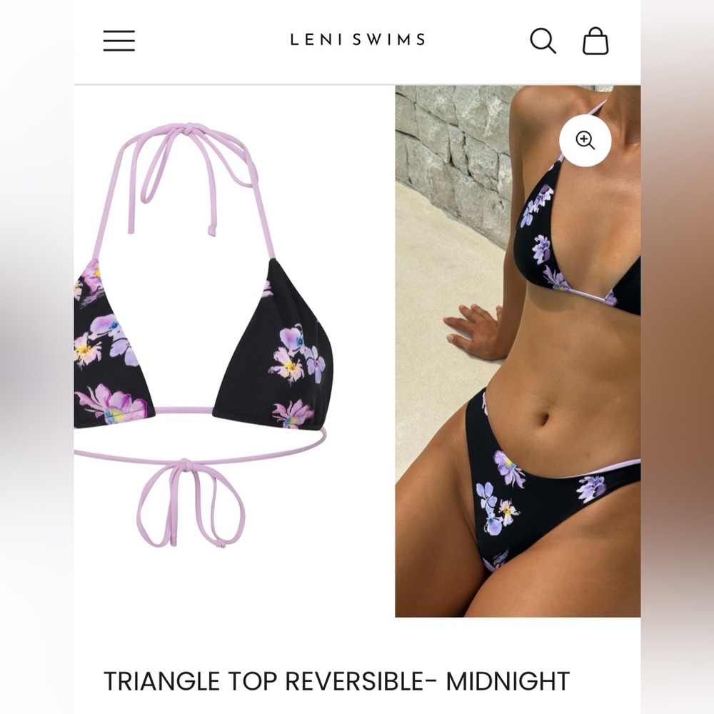 LENI Swims midnight reversible triangle top